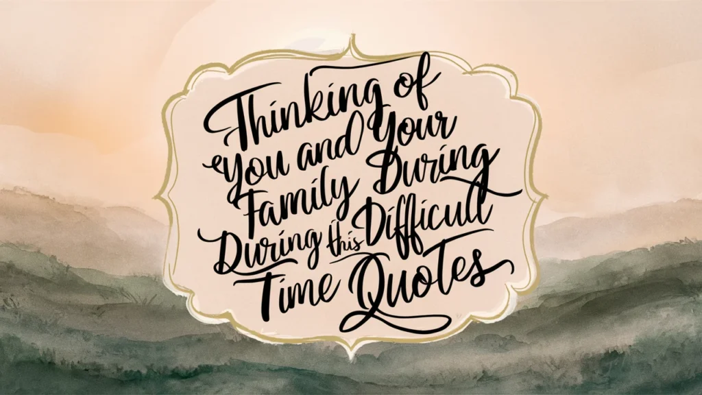 Thinking of You and Your Family During This Difficult Time Quotes