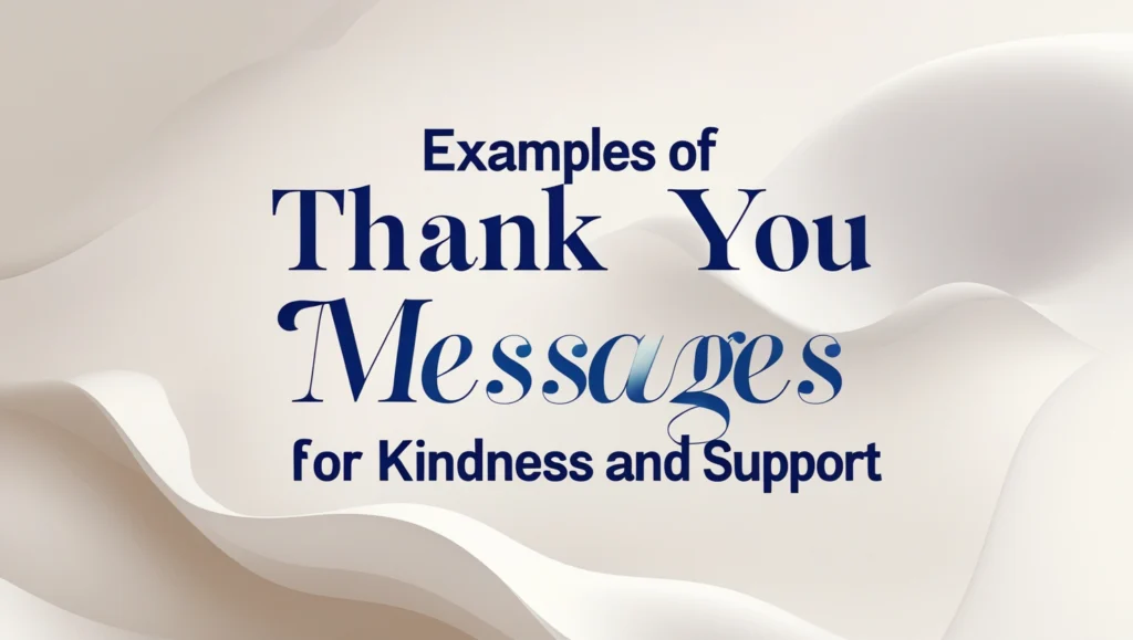 Examples of Thank You Messages for Kindness and Support