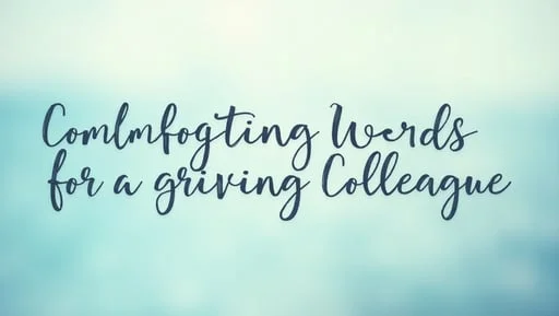 Comforting Words for a Grieving Colleague