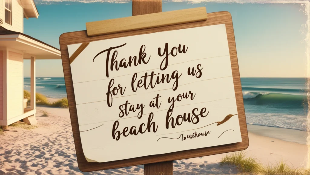 Thank You for Letting Us Stay at Your Beach House