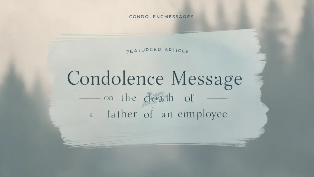 Condolence Message on the Death of a Father of an Employee