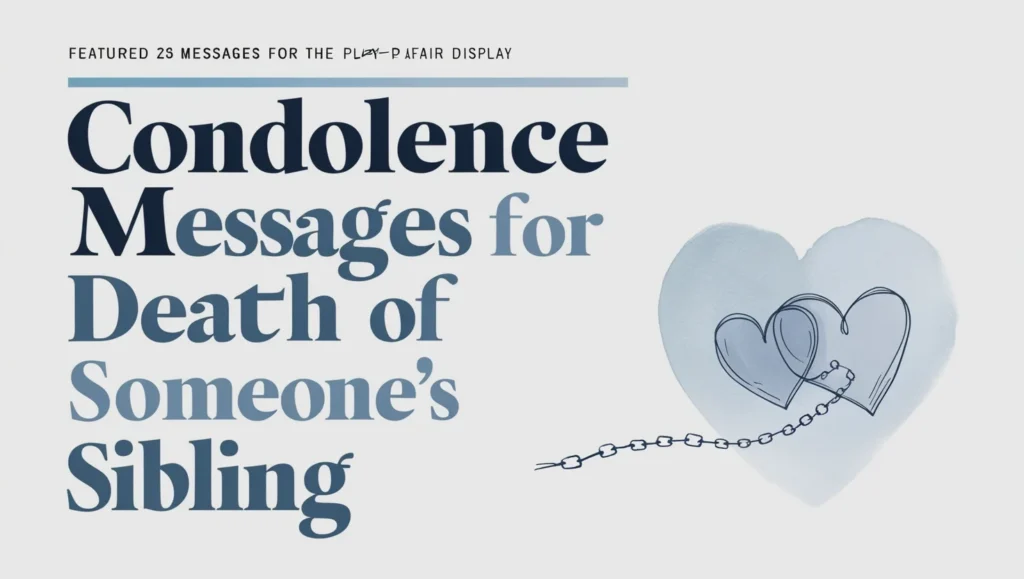 Condolence Messages for the Shocking Death of Someone’s Sibling
