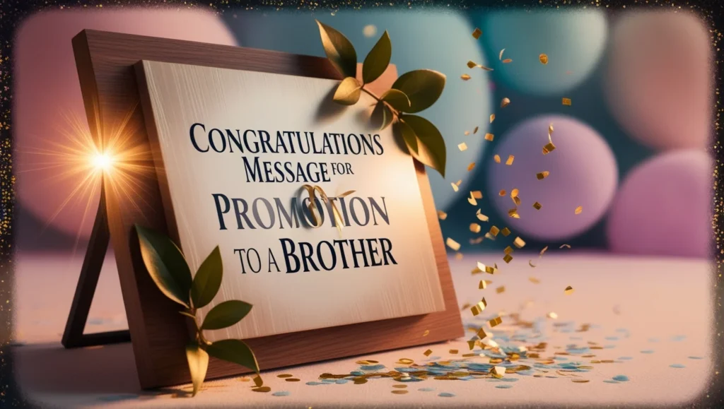 Congratulations Message for Promotion to a Brother