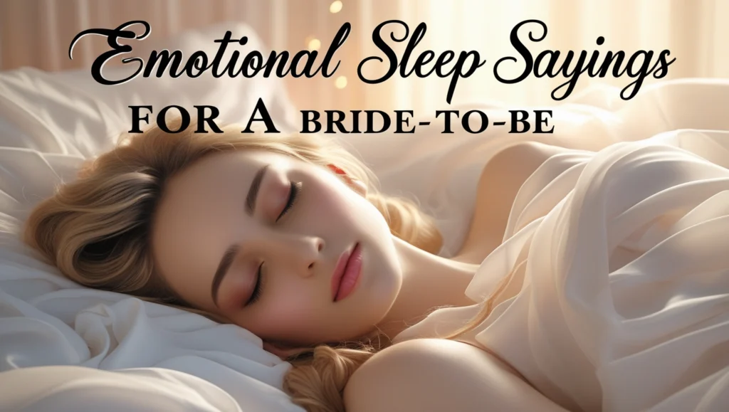 Emotional Sleep Sayings for a Bride-To-Be