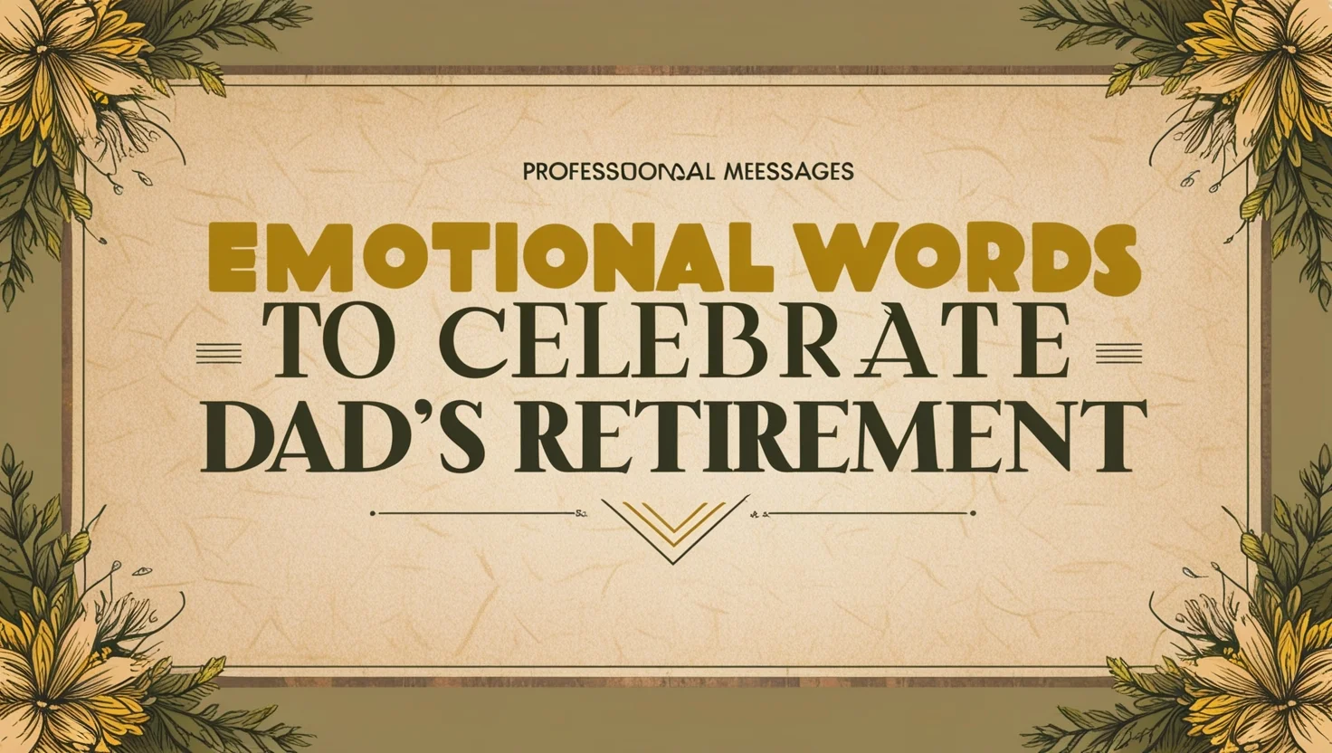 Emotional Words to Celebrate Dad's Retirement