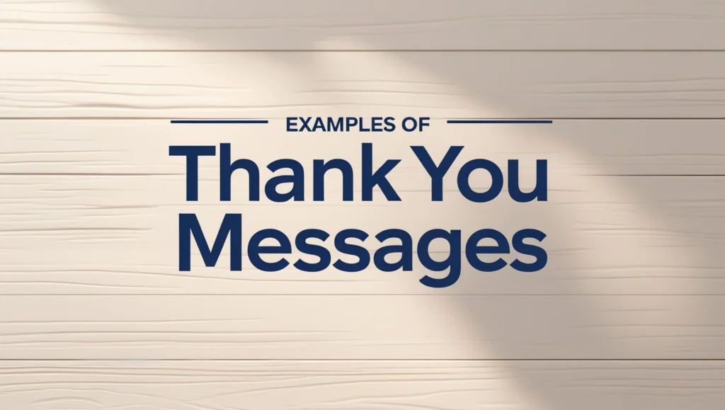 Examples of Thank You Messages