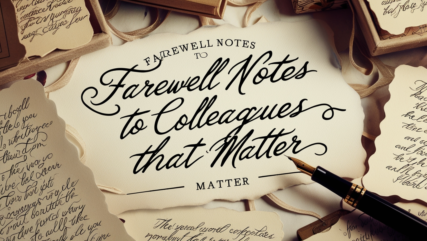 Farewell Notes to Colleagues That Matter