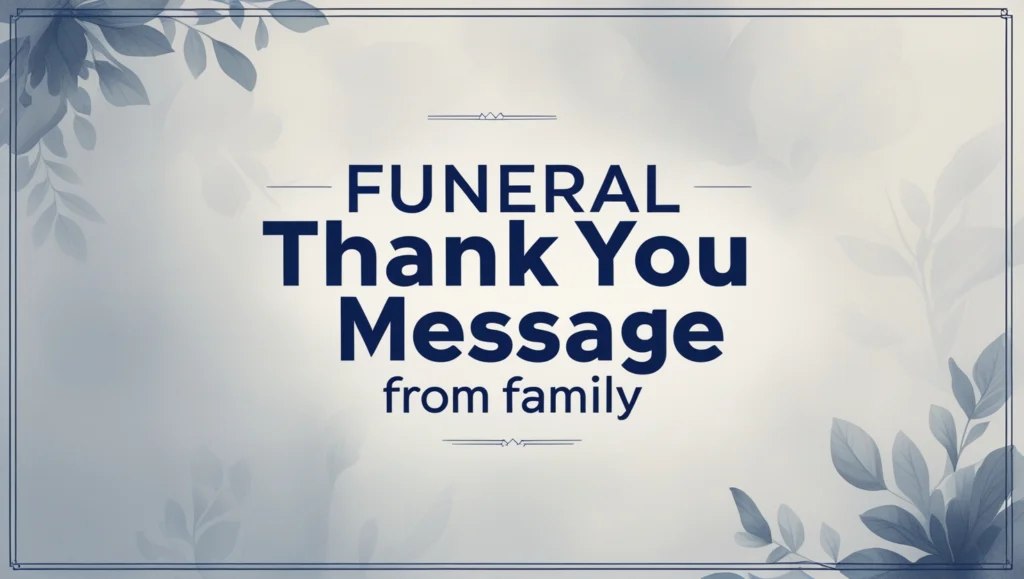 Funeral Thank You Message from Family