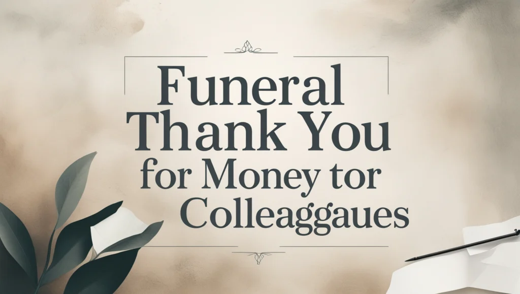 Funeral Thank You Notes for Money to Colleagues