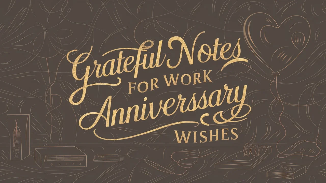 Grateful Notes for Work Anniversary Wishes