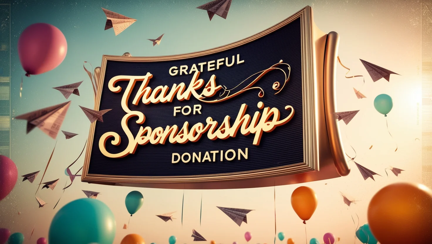 Grateful Thanks for Sponsorship Donation