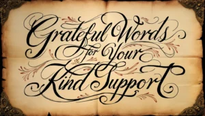 Grateful Words for Your Kind Support