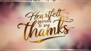 Heartfelt Words to Say Thanks