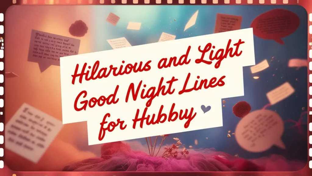 Hilarious and Light Good Night Lines for Hubby