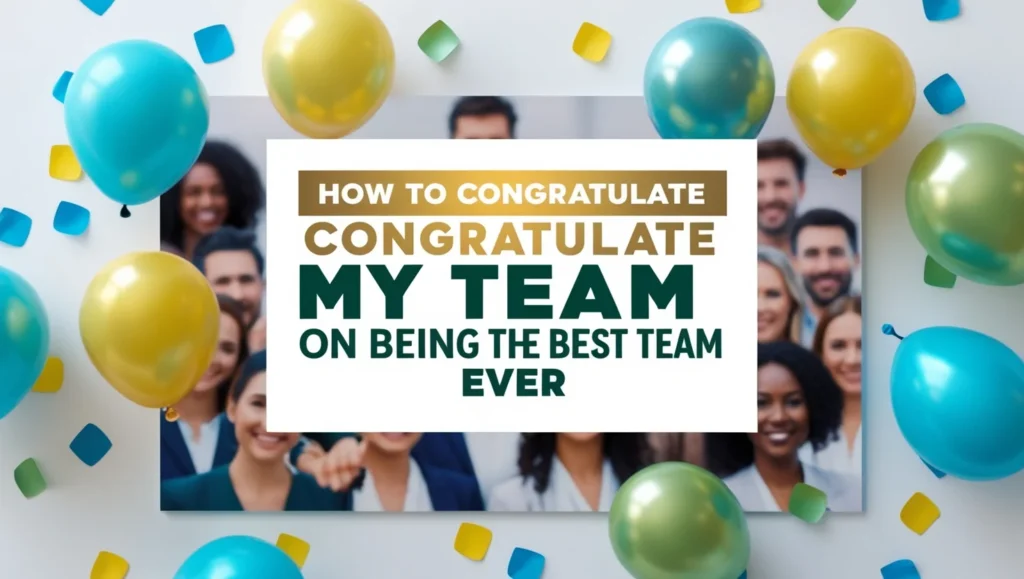 How to Congratulate My Team on Being the Best Team Ever