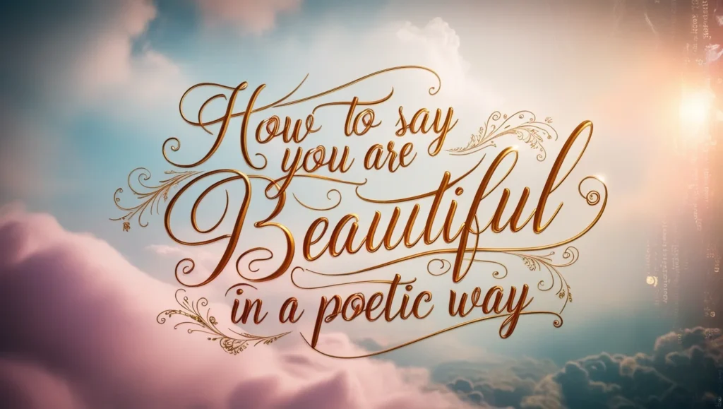 How to Say You Are Beautiful in a Poetic Way