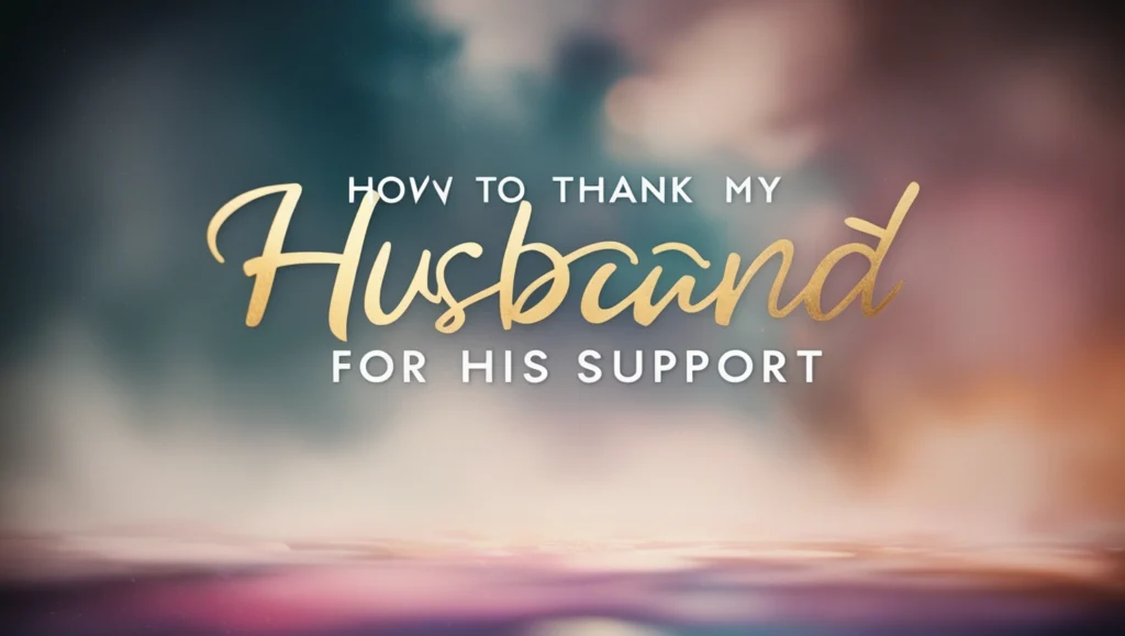 How to Thank My Husband for His Support