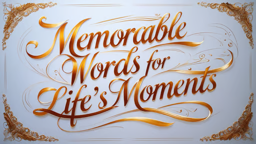 Memorable Words for Life’s Moments