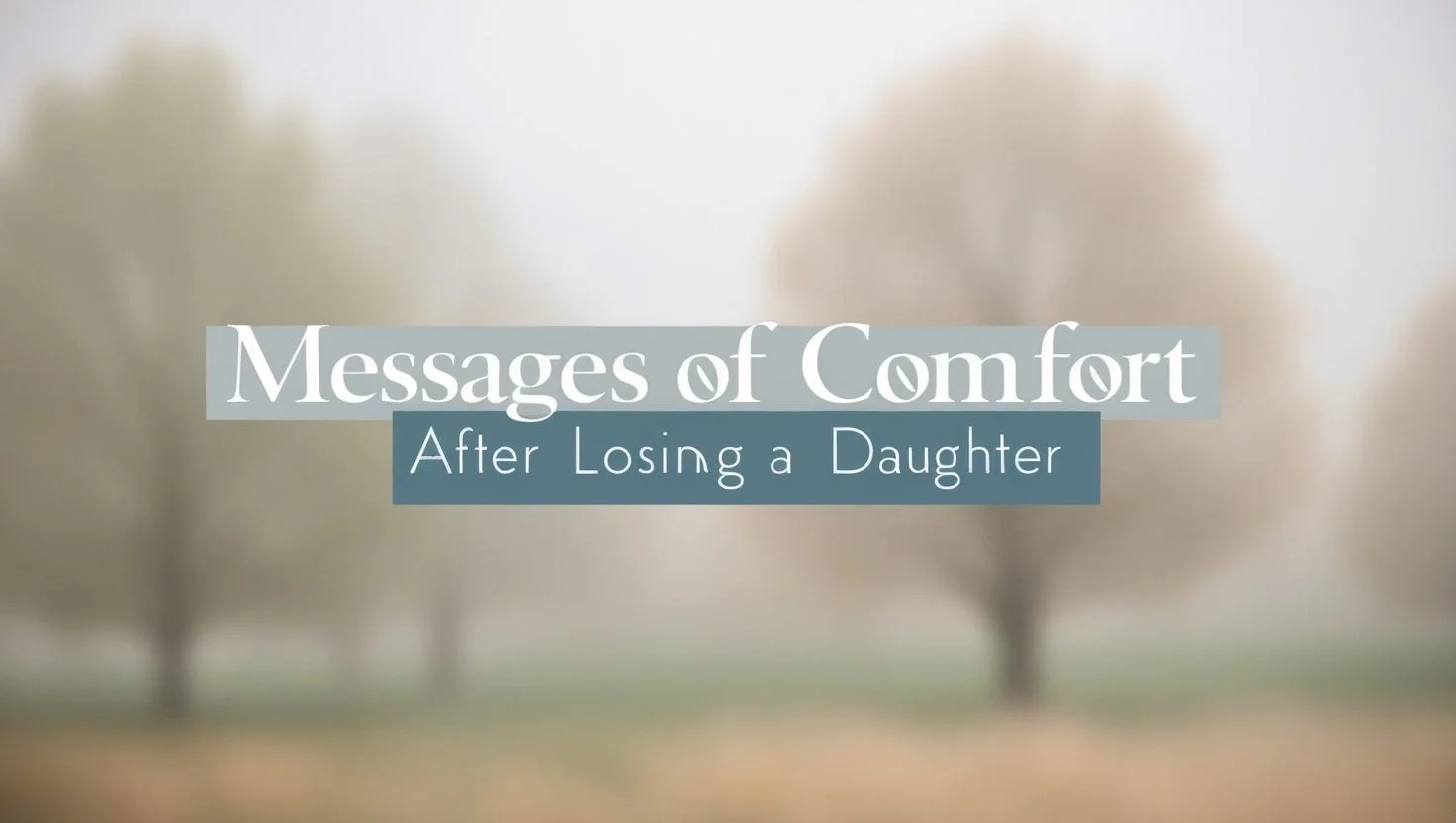 Messages of Comfort After Losing a Daughter