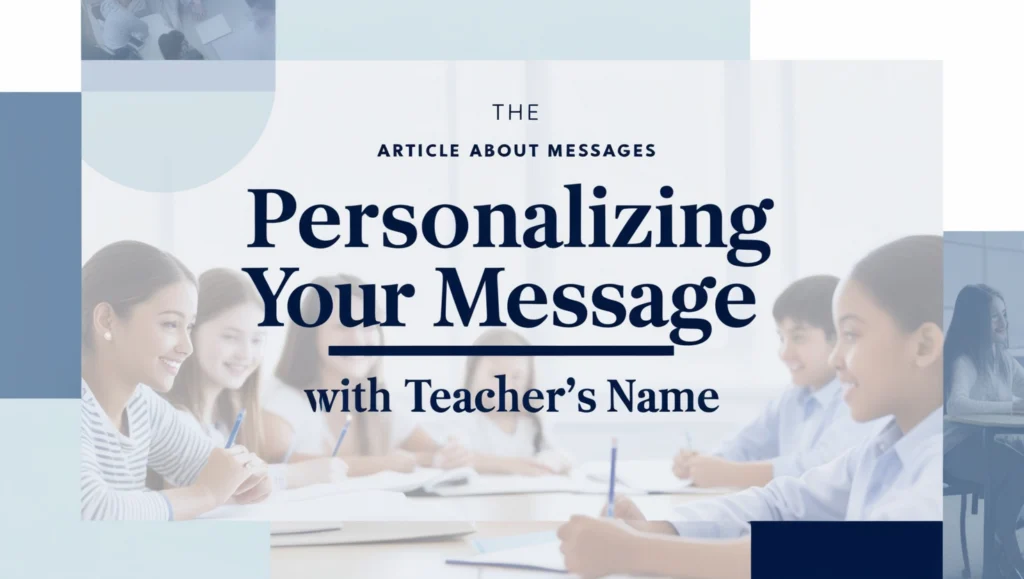 Personalizing Your Message with the Teacher’s Name