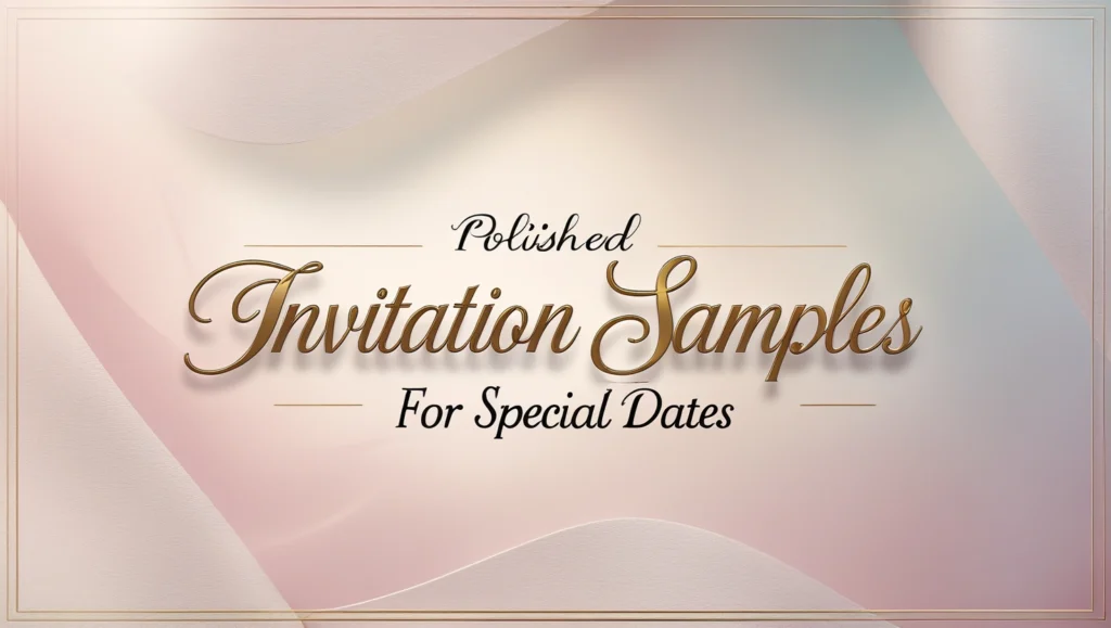Polished Invitation Samples for Special Dates
