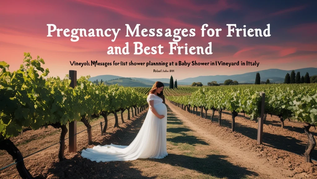 Pregnancy Messages for Friend and Best Friend Planning a Baby Shower at a Vineyard in Italy