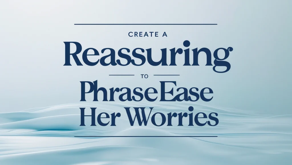 Reassuring Phrases to Ease Her Worries