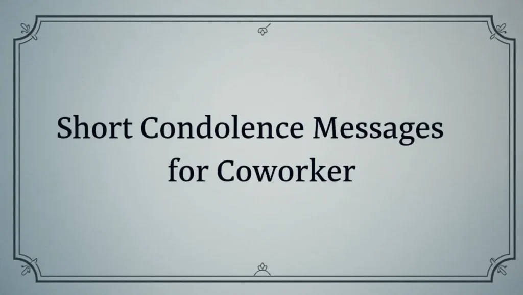 Short Condolence Messages for Coworker