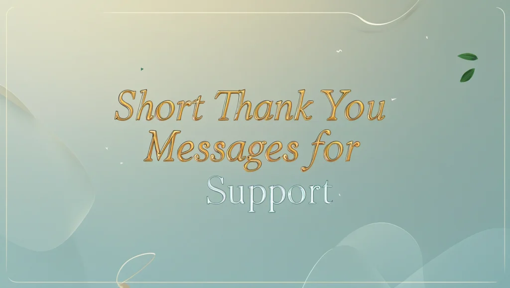Short Thank You Messages for Support
