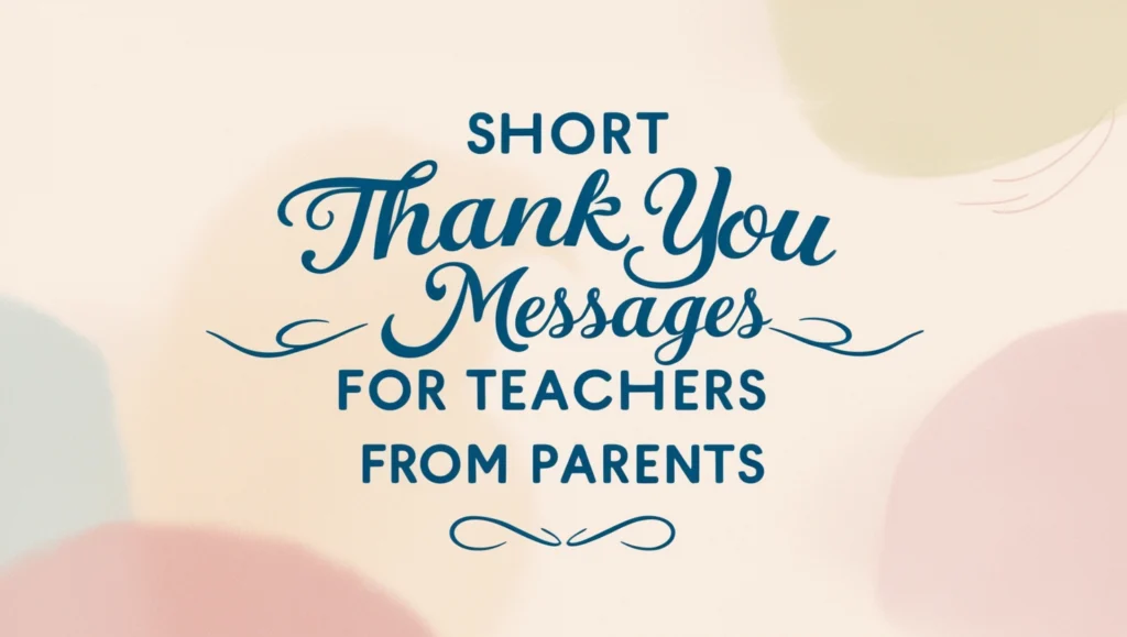 Short Thank You Messages for Teachers from Parents