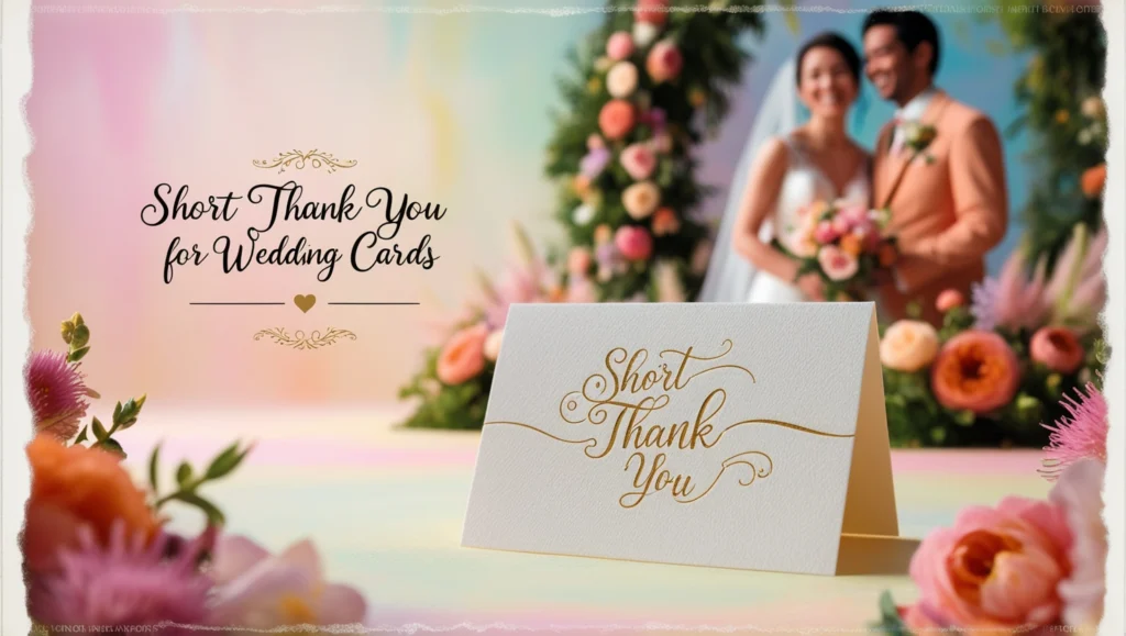 Short Thank You Messages for Wedding Cards