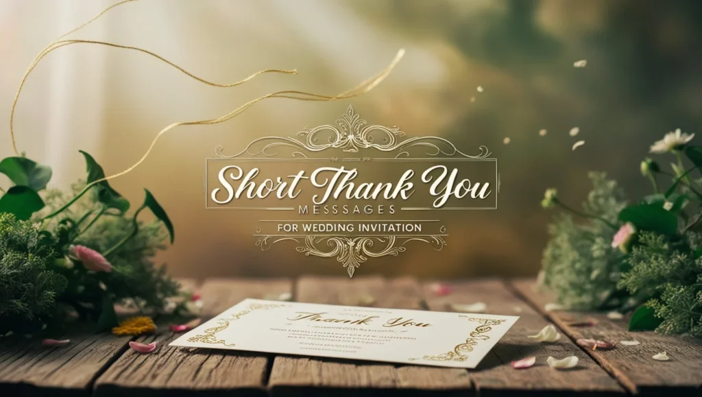Short Thank You Messages for Wedding Invitation
