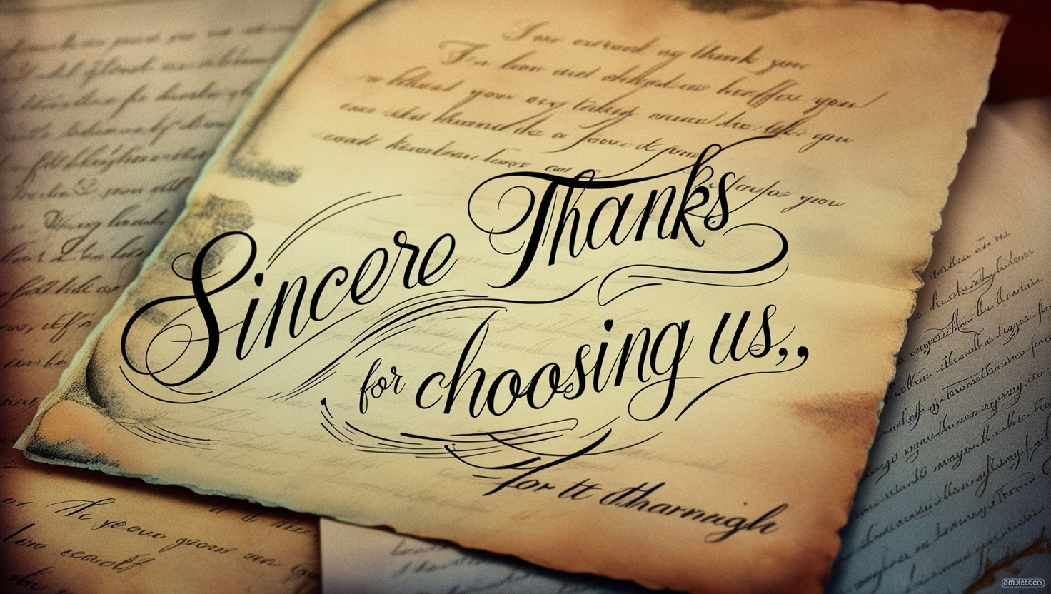 Sincere Thanks for Choosing Us