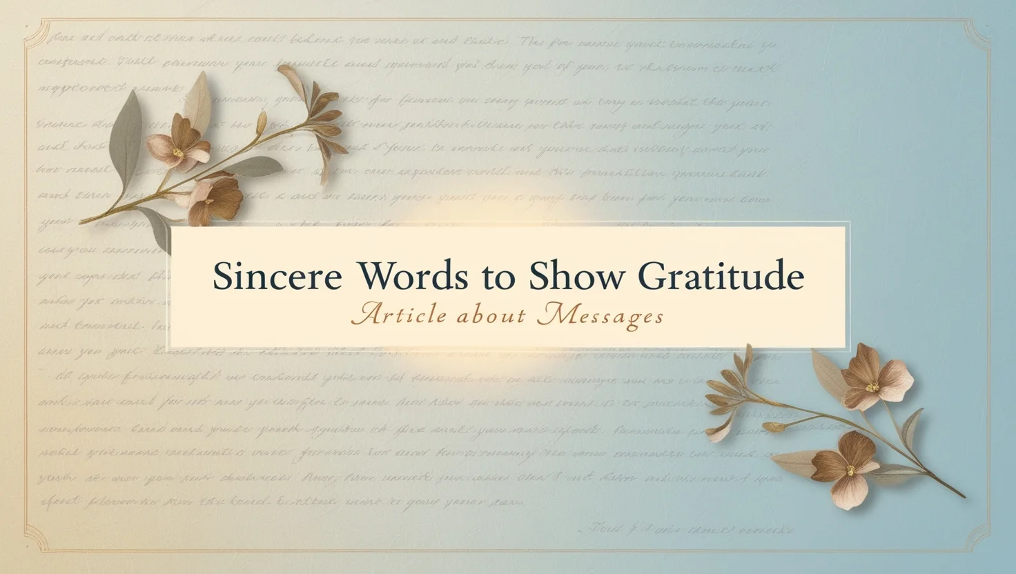 Sincere Words to Show Gratitude