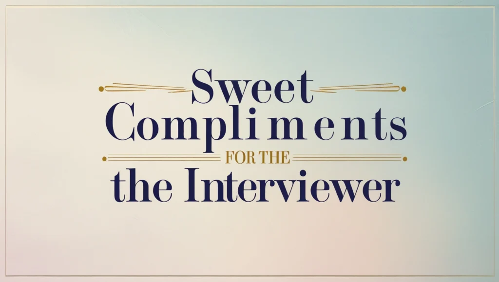 Sweet Compliments for the Interviewer