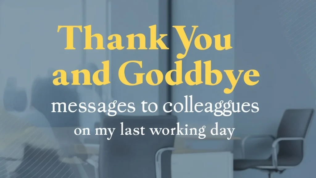 Thank You And Goodbye Messages To Colleagues On My Last Working Day