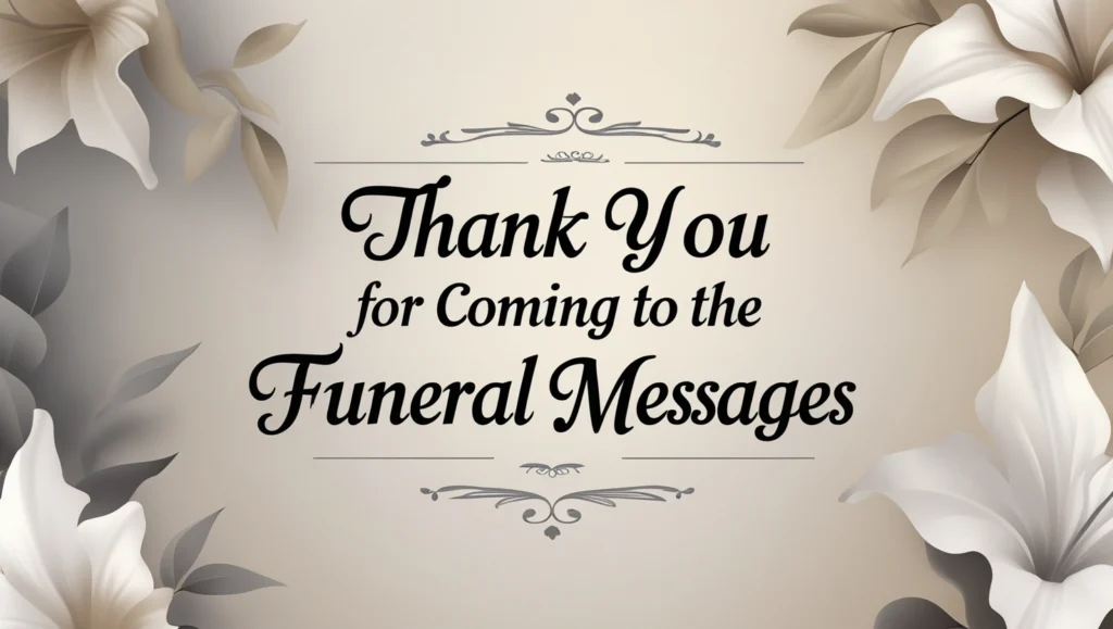 Thank You for Coming to the Funeral Messages