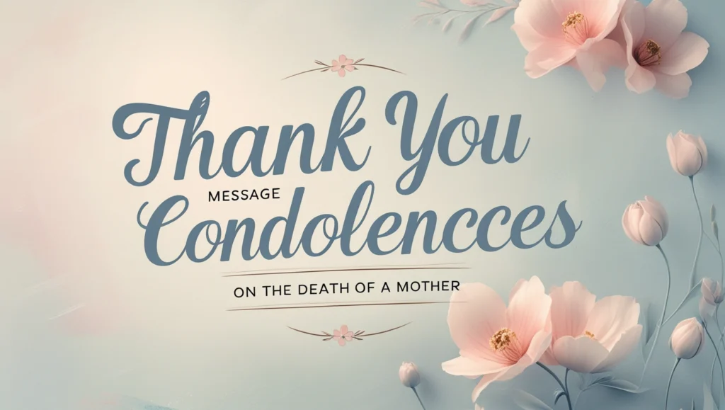 Thank You Message for Condolences on the Death of a Mother