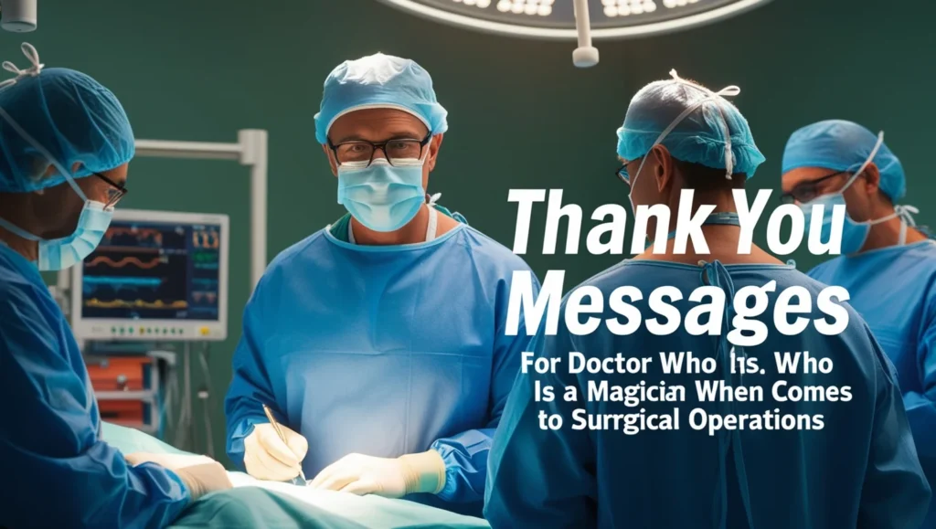 Thank You Messages for Doctor Who Is a Magician When It Comes to Surgical Operations