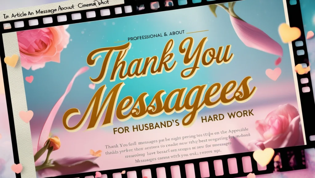Thank You Messages for Husband’s Hard Work