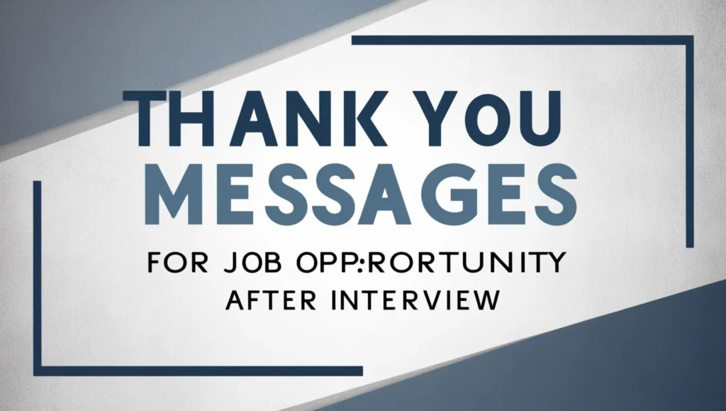 Thank You Messages For Job Opportunity After Interview