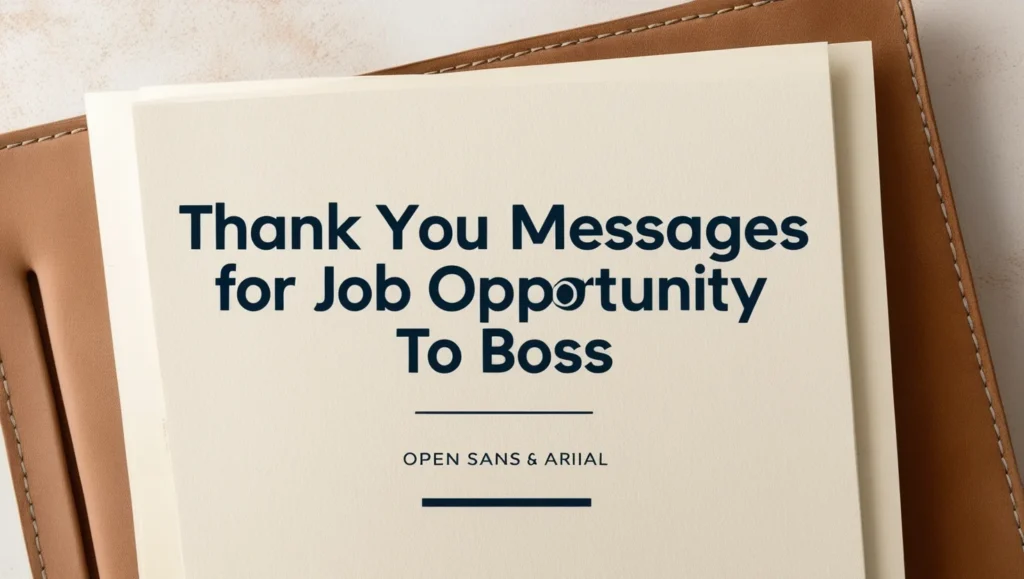 Thank You Messages For Job Opportunity To Boss