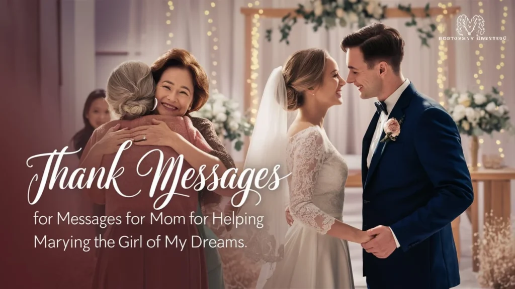 Thank You Messages for Mom for Helping Me Marry the Girl of My Dreams
