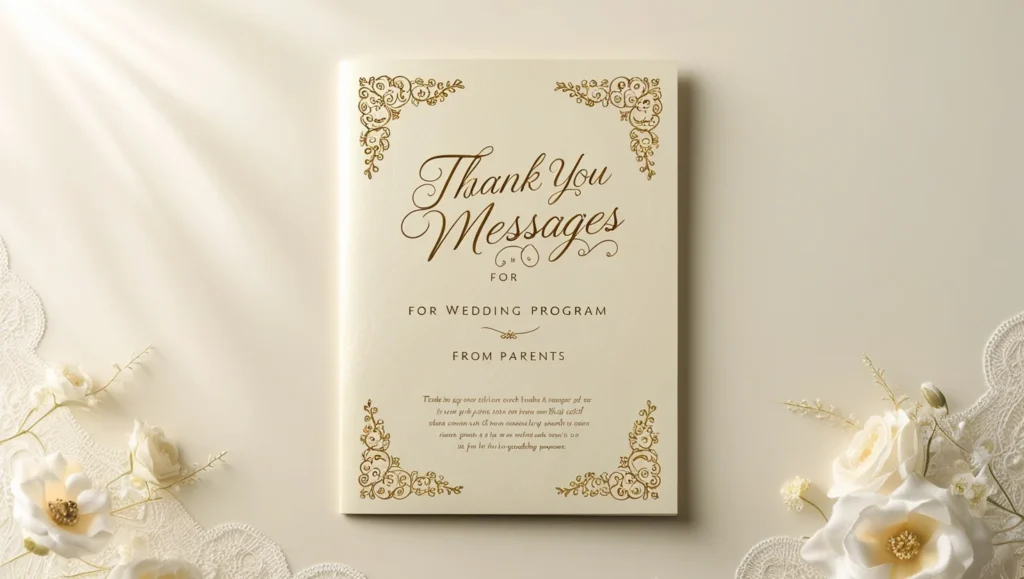 Thank You Messages For Wedding Program From Parents