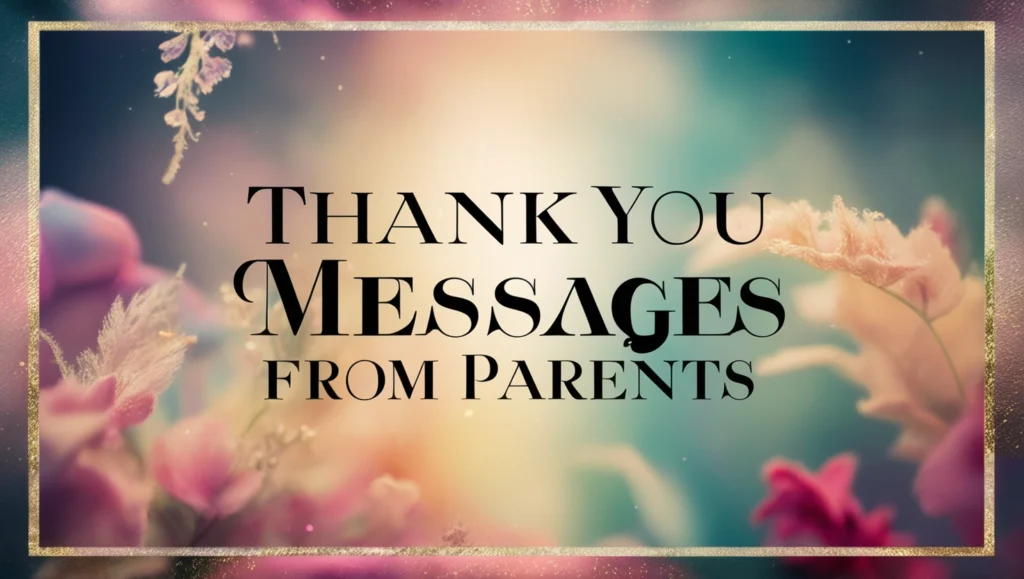 Thank You Messages From Parents