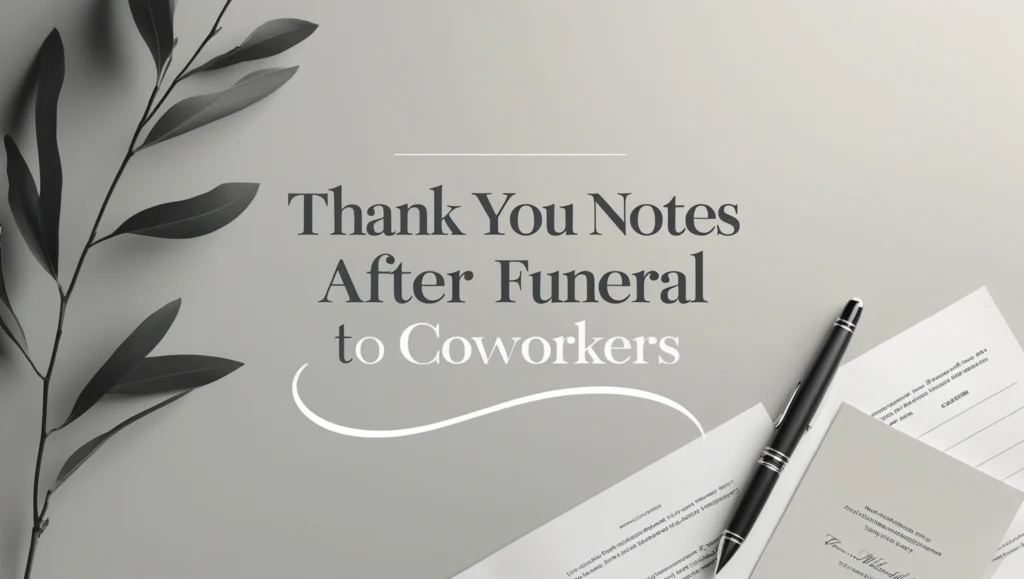 Thank You Notes After Funeral to Coworkers