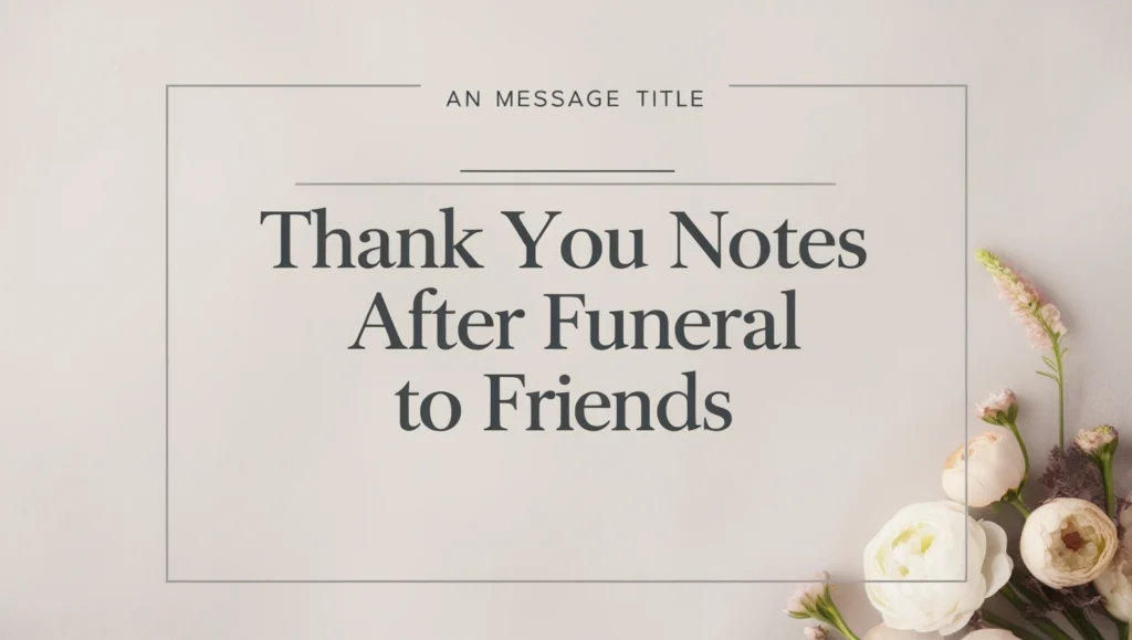 Thank You Notes After Funeral to Friends