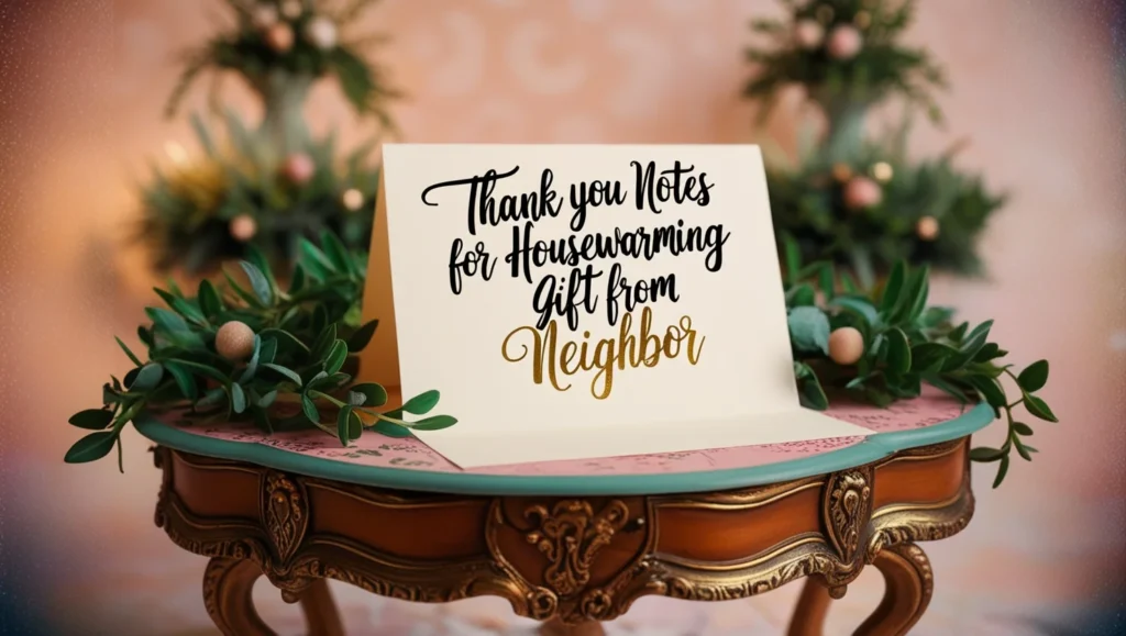 Thank you notes for housewarming gift from neighbor