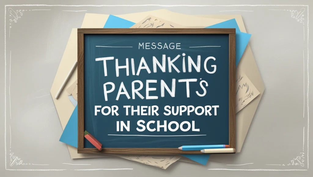 Thanking Parents for Their Support in School