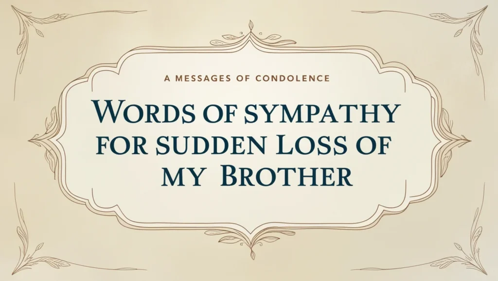 Words of Sympathy for Sudden Loss of My Brother